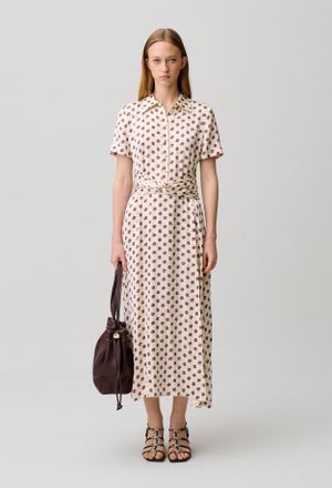 Claudie Pierlot Robe satin imprim&eacute; fleuri