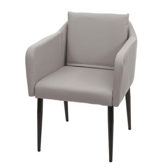 Hhg Hhg - Silla De Comedor 728, Silla De Cocina Sill&oacute;n Silla, Polipiel Gris Topo