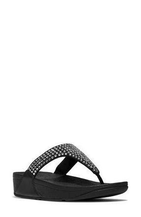 FitFlop Lulu Maxi Crystal Post Toe Sandal in Black at Nordstrom Rack, Size 11