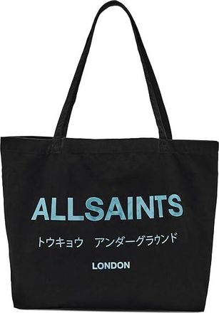 AllSaints Underground Tote Handbags Jet Black/Blue, Cotton