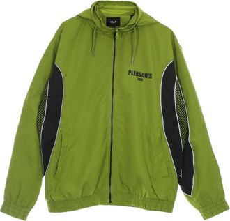 HUF Groene Track Jacket met reflecterende profielen - Heren - Zomerjassen - Groen - S - Polyester - Jassen