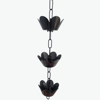 OEM Cadena De Lluvia Decorativa De Aluminio, Cadena De Lluvia Con Forma De Copa De Flor, Para Colgar En Balcones, Bajante De Repuesto De 1 M