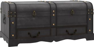 vidaXL Vidaxl Baule Del Tesoro In Legno Nero 90x51x42 Cm