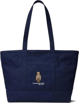 Polo Ralph Lauren Tote Large Bag - Heren - Shoppers - Blauw - ONE Size - Katoen - Tassen