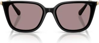 Swarovski 63mm Oversize Square Sunglasses in Black /Violet at Nordstrom