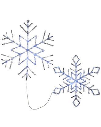 National Tree Company Set Of 2 Ice Crystal Snowflake 20in & 24in