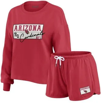 WEAR by Erin Andrews Womens WEAR by Erin Andrews Cardinal Arizona Cardinals Heavy Rugby Jersey Long Sleeve T-Shirt & Shorts Lounge Set at Nordstrom, Size Xx-Large