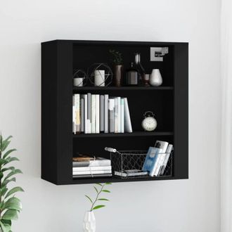 vidaXL Vidaxl - Armario De Pared Madera Contrachapada Negro 80x33x80 Cm