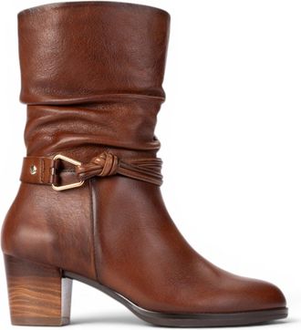 Pikolinos Pikolinos Womens Brown Leather Mid-Calf High Boots - Zamora