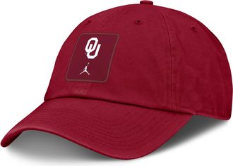 Nike Jordan Mens Oklahoma Sideline Gameday Club Jordan Brand College Adjustable Hat in Red | JC0169WOKN-9TV