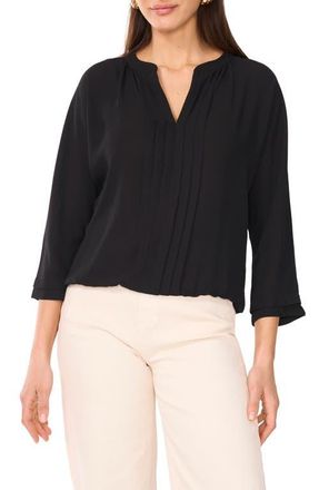 Vince Camuto Pleated Panel Top in Rich Black at Nordstrom, Size Medium