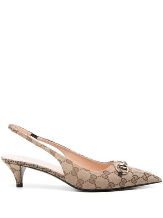 Gucci Gg Supreme Slingback Pumps-Donna