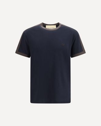 Valentino T-shirt in jersey di cotone con logo ricamato Man S