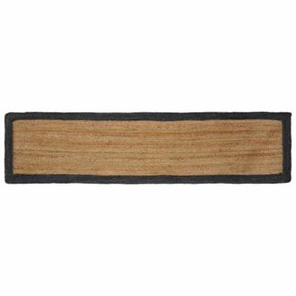 vidaXL Alfombras De &Aacute;rea Natural Y Gris Oscuro 60 X 200 Cm Yute Vidaxl