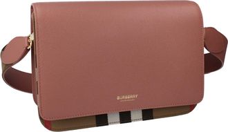 Burberry Womens Mackford Note Bag Dark Rosewood - Pink - One Size