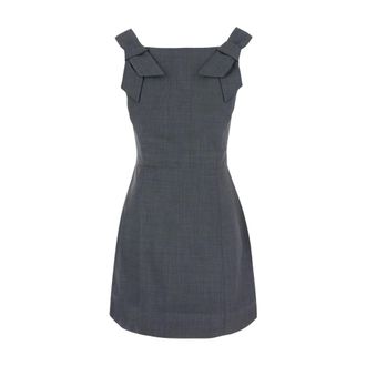 Shushu/Tong Shushu/Tong, Kleedjes, Dames, Grijs, XS, Wol, Jurk met striklintjes