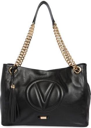 Mario Valentino Verra Signature Leather Tote Bag in Black at Nordstrom Rack