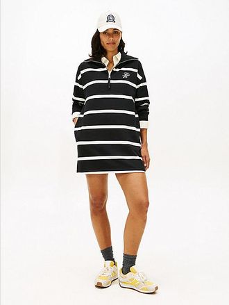 Tommy Hilfiger Half-Zip Relaxed Mini Sweatshirt Dress