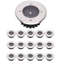 OEM Luces Solares Exteriores Ip65, Paquete De 15, Luz Blanca Fr&iacute;a, Dise&ntilde;o Redondo, Para Instalaci&oacute;n En El Suelo, Clase Energ&eacute;tica A+ - Crezuo