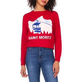 Vince Camuto Saint Moritz Crewneck Sweater in Glamour Red at Nordstrom Rack, Size X-Large P