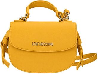 Love Moschino Borsa a tracolla con placca logo e ciondolo a cuore - - Bags - Donna - Giallo - ONE SIZE