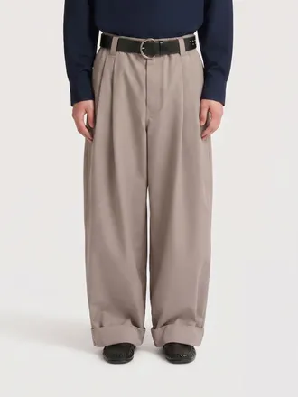 Marni Wide-Leg Cotton Trousers with Elasticated Waist and Cuffs