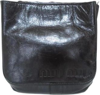 Miu Miu Pre-owned Cross Body Bags, male, Black, Size: ONE SIZE Pre-owned Leather Waist Pouch