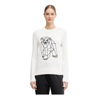 Emporio Armani Wool Blend Sweater - Dames - Ronde hals truien - Beige - S - Wol - Truien & Vesten