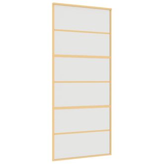 vidaXL Puerta Corredera Dorada Vidrio Esg Esmerilado Aluminio 90x205cm Vidaxl