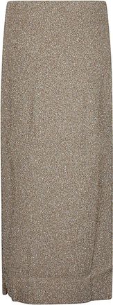Circus Hotel Viscose Midi Skirt - Gold