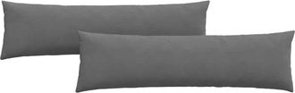 vidaXL Cojines De Sof&aacute; 2 Pcs Gris Oscuro 145 X 40 Cm Tela Vidaxl