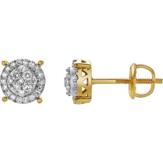 LuvMyJewelry Oralith 10K Yellow Gold Cluster Diamond Unisex Earrings - 0.24 Cts at Nordstrom