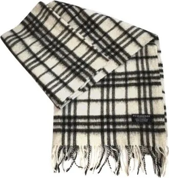 Burberry Cream Classic Check Cashmere Scaef Size L