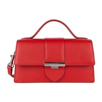 Lancaster Handbags, female, Red, Size: ONE SIZE Flap Bag with Metal Clasp in Red