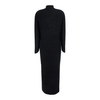 Semicouture Midi Gebreide Jurk - Dames - Kleedjes - Zwart - M - Kleedjes