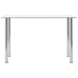 Berkfield Home Dining Table Transparent 120x60x75 cm Tempered Glass in Clear | Size: 120 x 60 x 75 cm