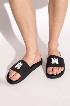 Amiri Rubber Flip-flops With Logo, Mens, Black
