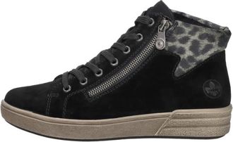 Rieker Veterschoenen Hoog - Dames - Sneakers - Zwart - 38 EU - Schoenen
