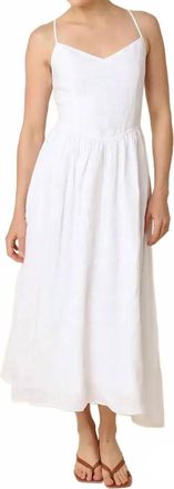 Olivaceous Jodi Linen Maxi Dress In White