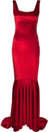 Atu Body Couture velvet mermaid gown - women - Polyester - S - Red