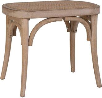 Wanderlust Deco Wanderlust Deco - Banqueta de madera con asiento de ratán 55x37x47h cm