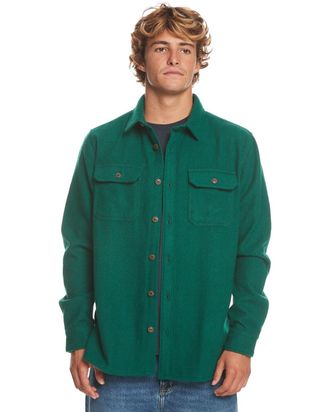 Quiksilver Langarmhemd QUIKSILVER Salterhill, Herren, Gr. XS, US-Gr&ouml;ssen, gr&uuml;n (gr&uuml;ner pastures), Obermaterial: 57% Wolle, 25% Microfaser, 13% Modacryl, 5% Nylon