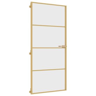 vidaXL Vidaxl - Puerta De Interior Dorada Vidrio Templado Y Aluminio 93x201,5cm