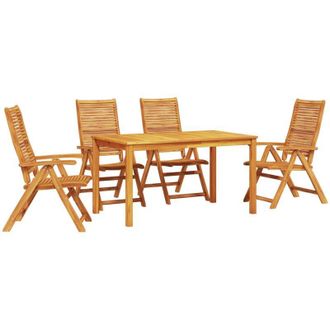 vidaXL Conjunto De Comedor De Jard&iacute;n 5 Pcs Marr&oacute;n Vidaxl