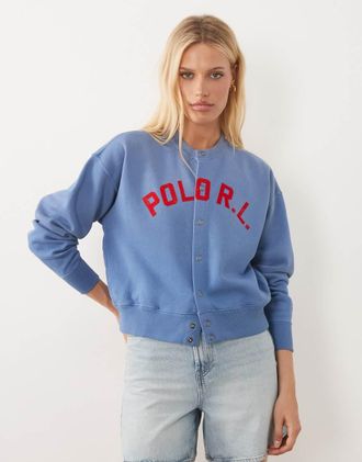 Polo Ralph Lauren felpa con bottoni blu