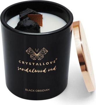 OEM Vela De Soja De Obsidiana Negra Crystallove - S&aacute;ndalo Oud 400 G