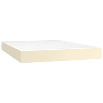 vidaXL Colch&oacute;n De Muelles Ensacados Cuero Sint&eacute;tico Crema 140x190x20cm Vidaxl