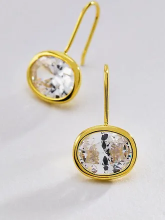 BaubleBar Fallon Bezel Oval French Hook Earrings