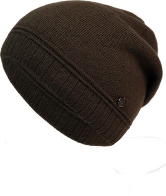 Capelli Beanie CAPELLI NEW YORK, Damen, olive, Strick, Materialmix, M&uuml;tzen Beanie, Metall-Logo, gerafft, Feinstrick