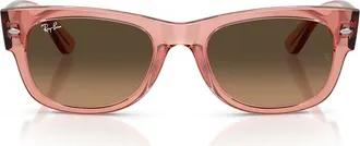Ray-Ban Mega Wayfarer II 52mm Gradient Square Sunglasses in Pink/light Brown Black at Nordstrom